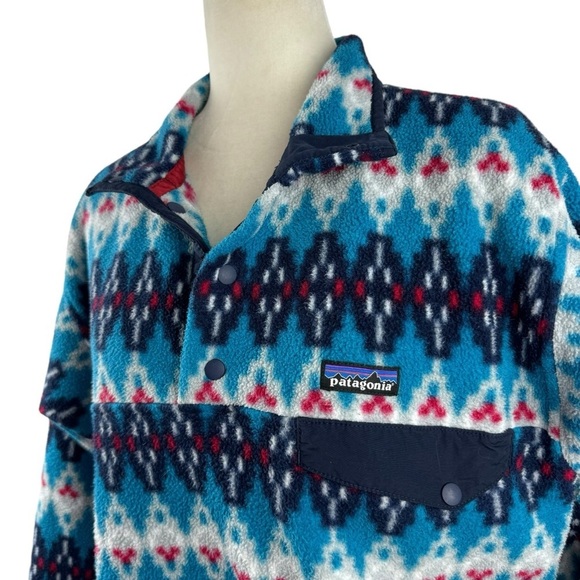 Patagonia Synchilla Fleece Snap-T Pullover Forest Carpet Deep Sea Blue Small - Picture 6 of 15